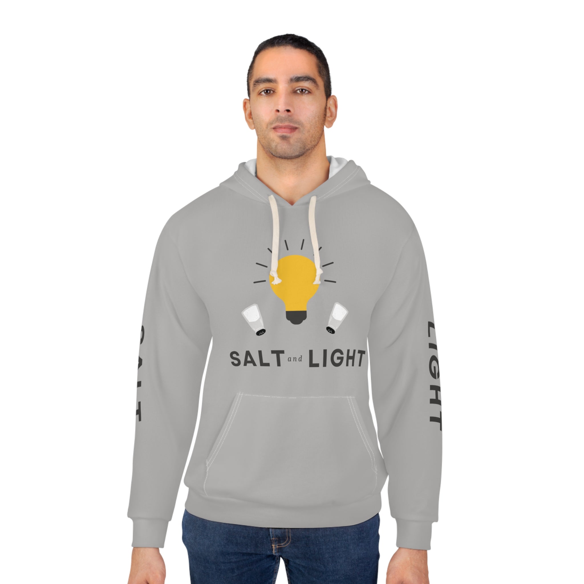 Salt and Light Unisex Pullover Hoodie - Light Gray