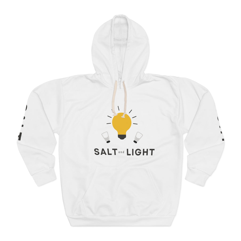 Salt and Light Unisex Pullover Hoodie - White