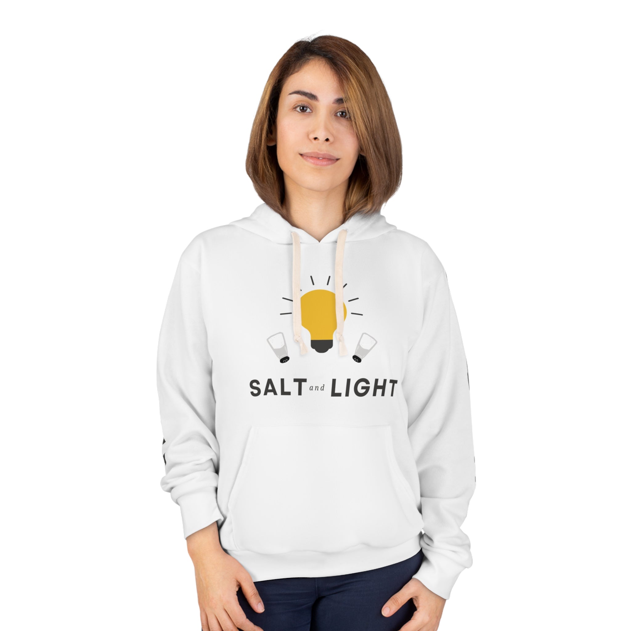 Salt and Light Unisex Pullover Hoodie - White