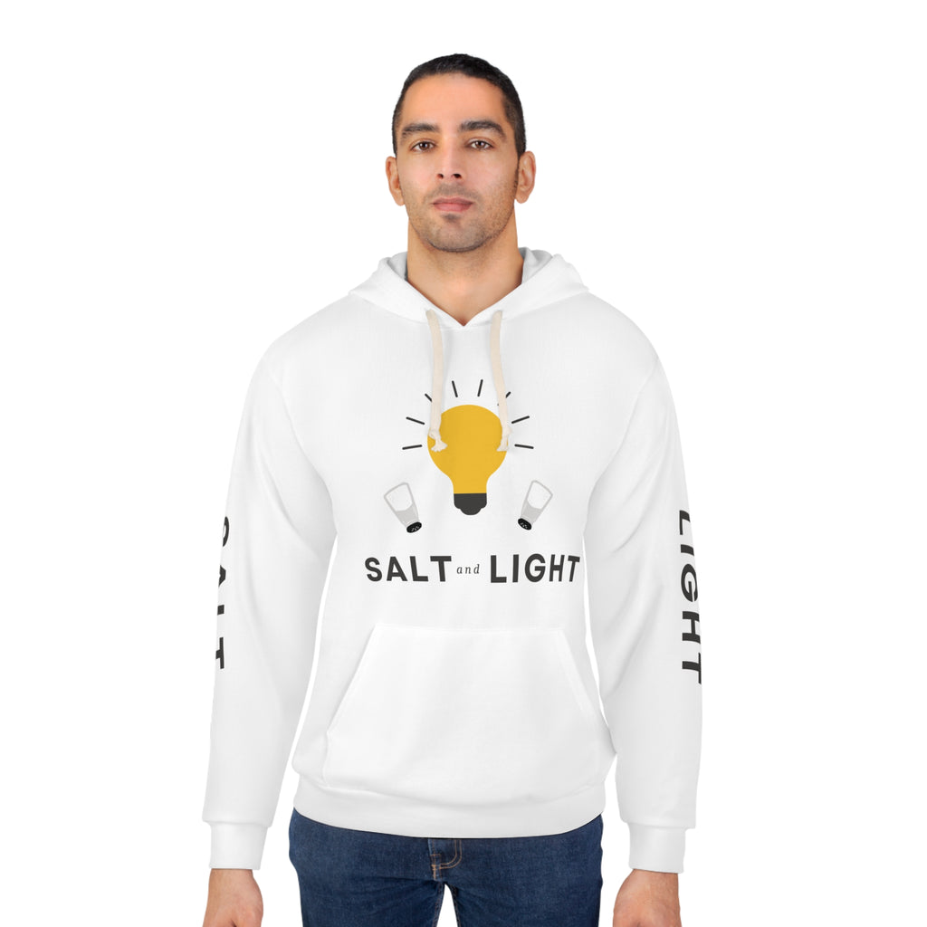 Salt and Light Unisex Pullover Hoodie - White